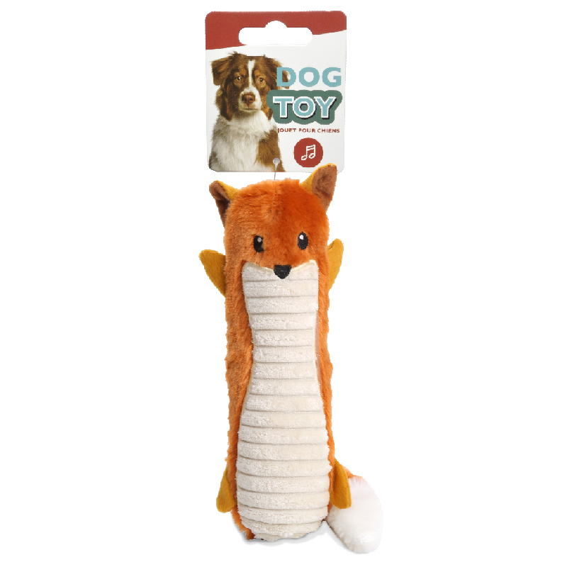 plush fox with crinkle paper