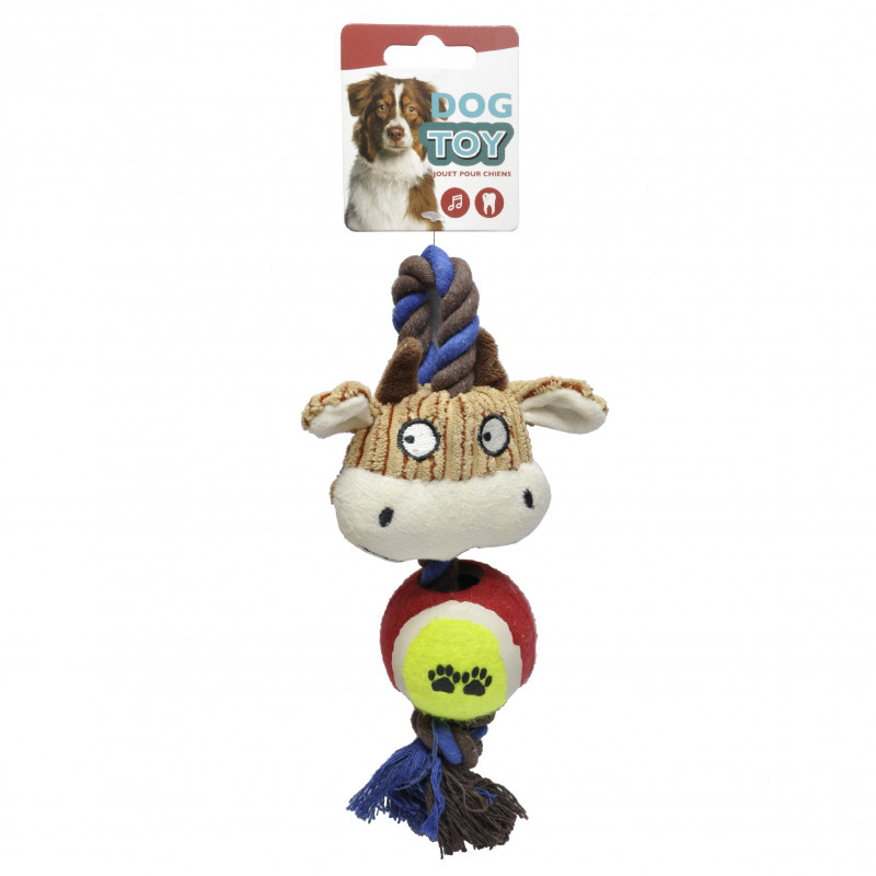plush toy with rope and ball