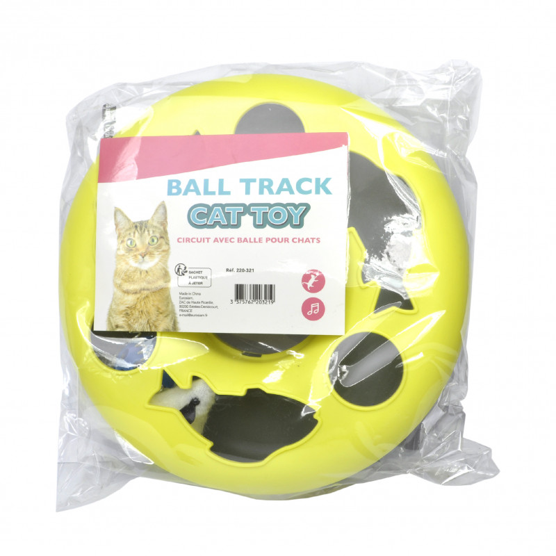 ball track cat toy with mouse
