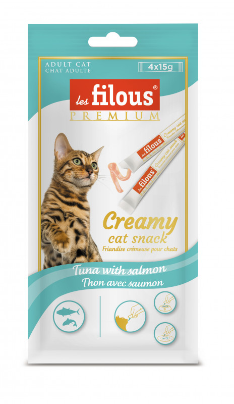 CREAMY CAT SNACK, TUNA WITH SALMON