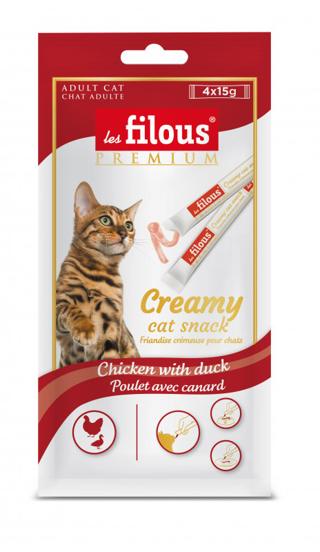 CREAMY CAT SNACK, CHICKEN WITH DUCK