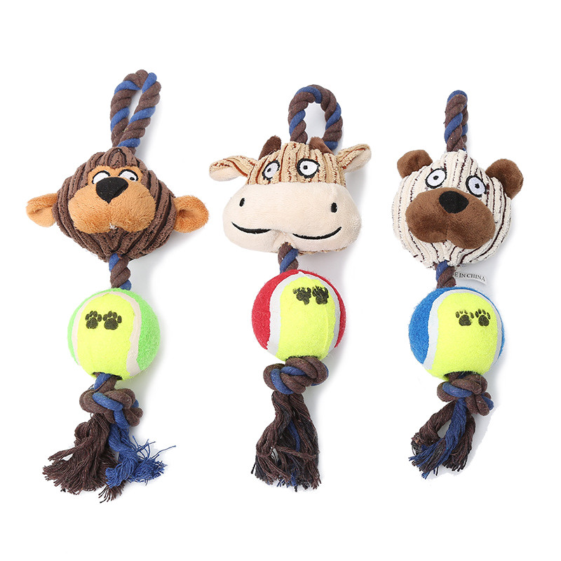 plush toy with rope and ball