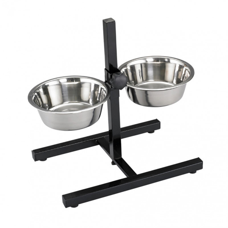 Adjustable tall stand w/ 2 bowls 24.5 cm
