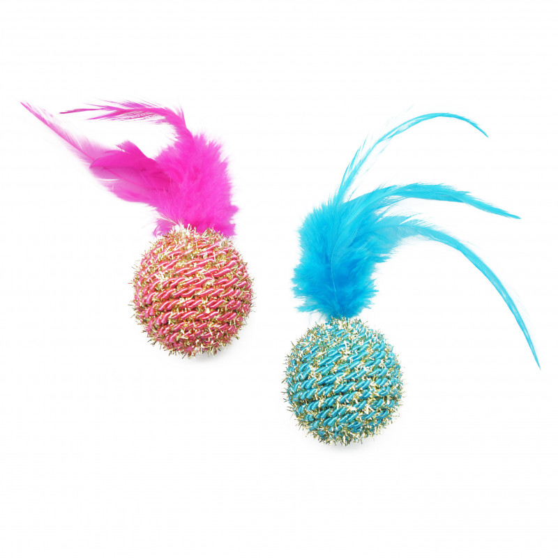 Set of 2 balls with feathers