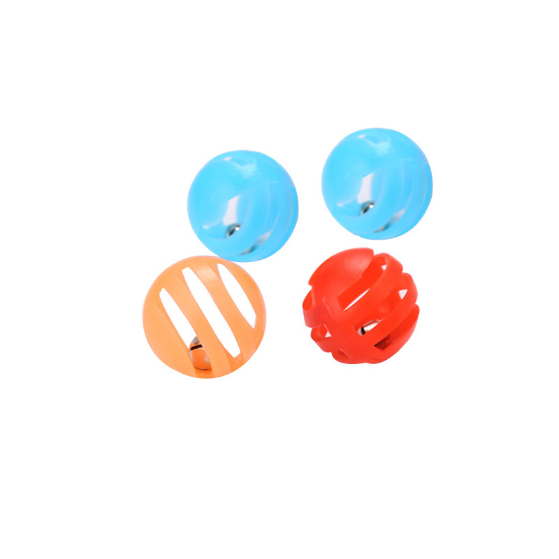set of 4 plastic balls with bell