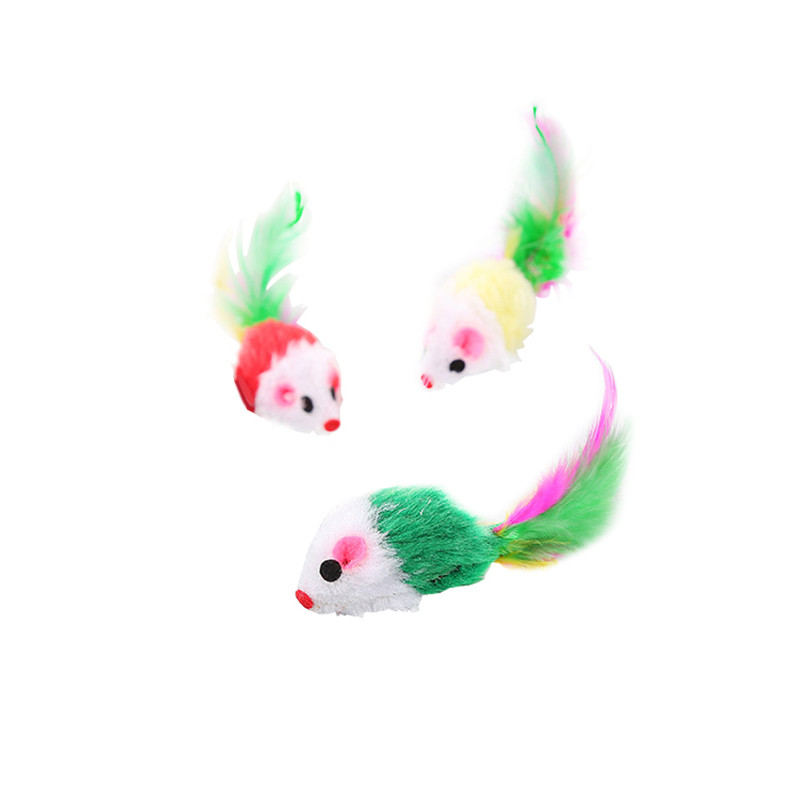set of 3 mice with feathers